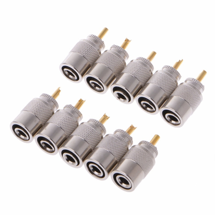 10 PCS UHF Connector Plugs PL-259 Male Solder for RG8X Coaxial Cable 10 PCS UHF Connector Plugs PL-259 Male Solder for RG8X Coaxial Cable